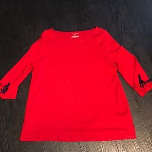 Talbots XL Tee Shirt  Tunic Top Red